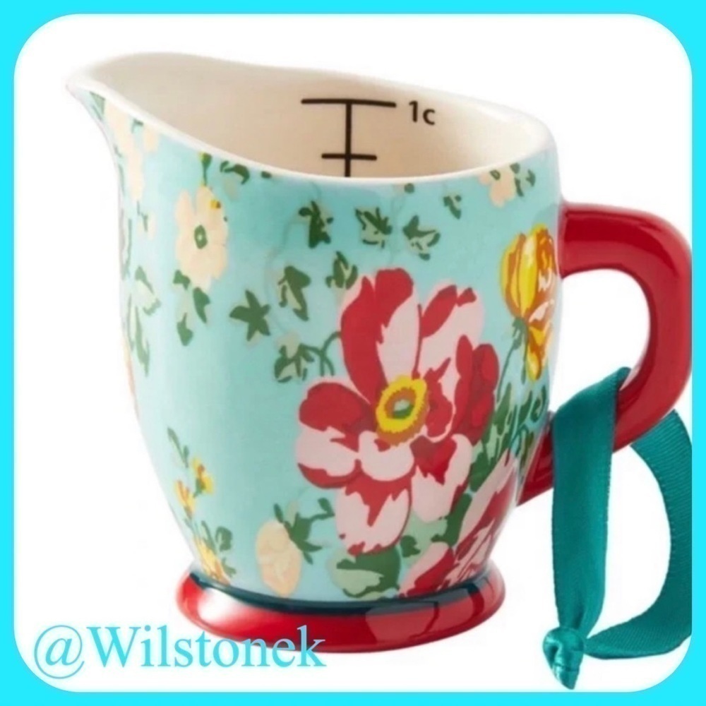 Rare - The Pioneer Woman Vintage Floral measuring cup Christmas Ornament